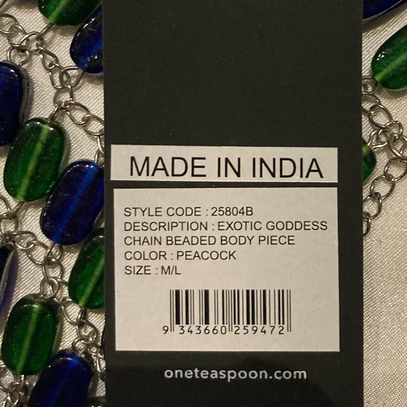 Exotic Goddess Chain Beaded Body Piece Bra Top NWT - Picture 14 of 15